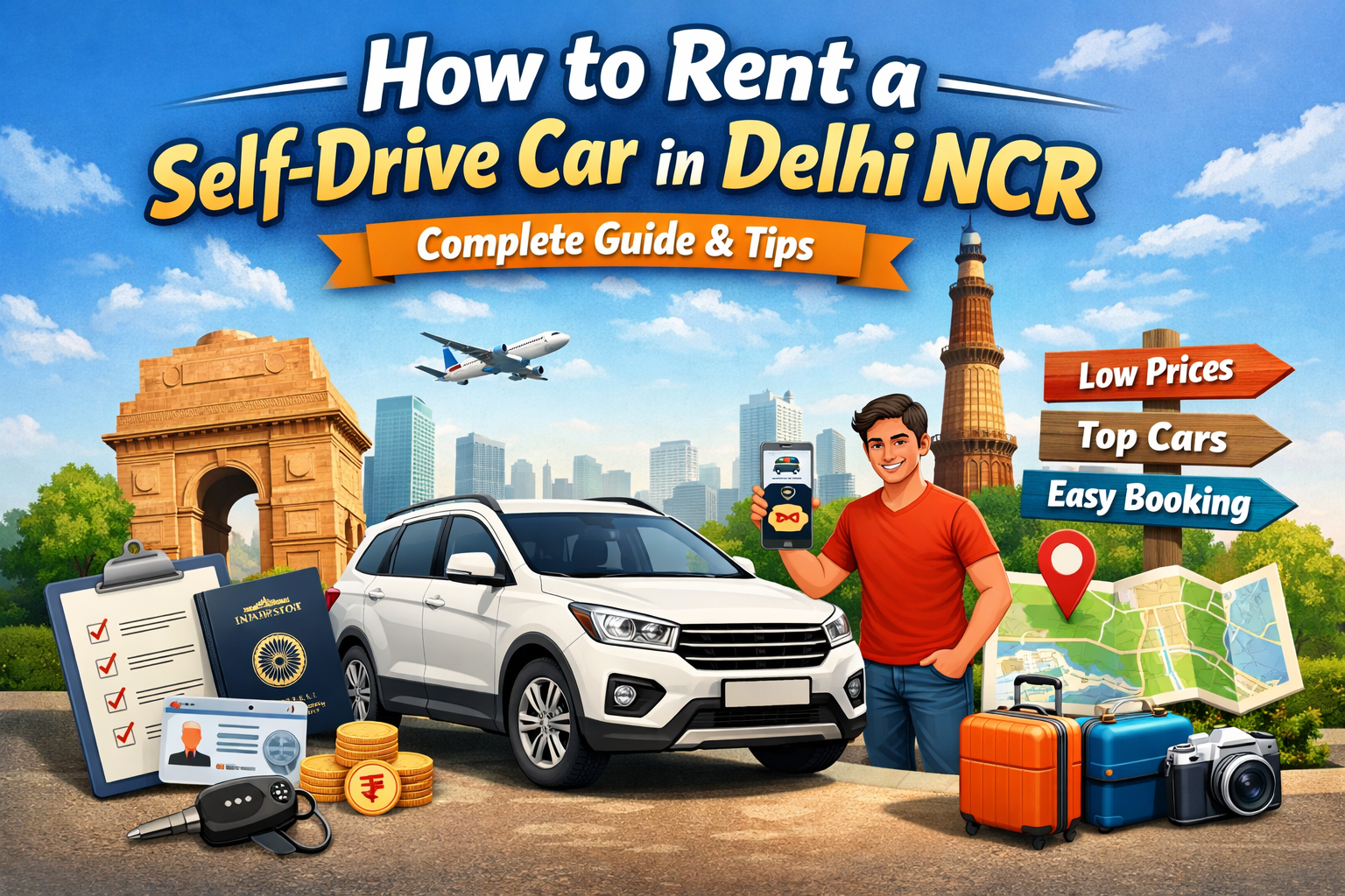 How to rent a self drive car in Delhi NCR complete guide with pricing documents and booking tips