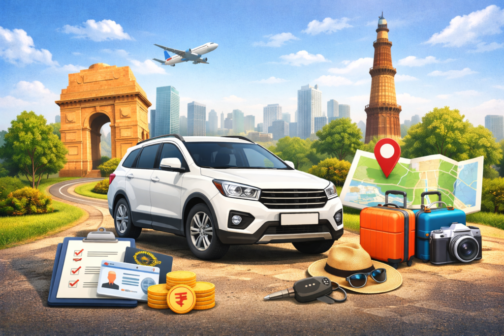 Self drive car advantages in Delhi NCR showing car rental flexibility travel freedom and affordability